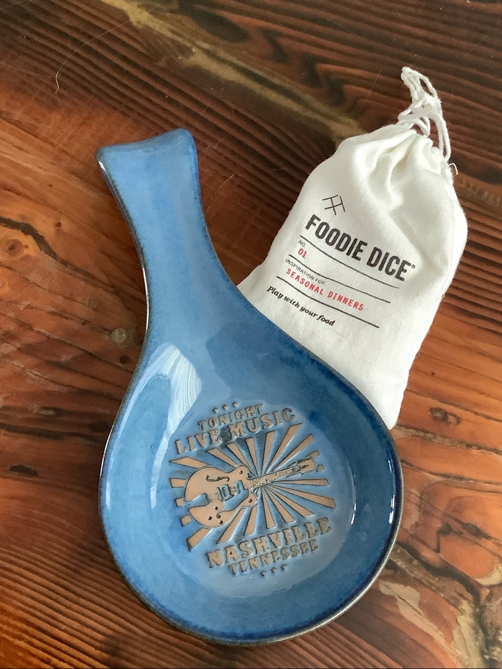 Blue Ceramic Spoon Rest - Nashville Live Music Design